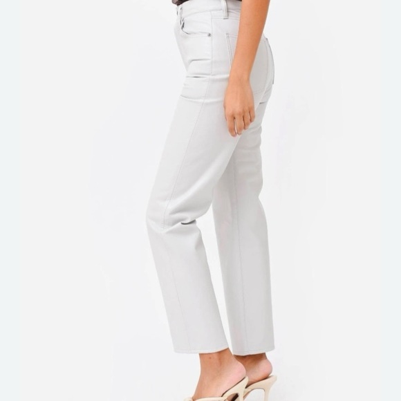 Agolde Recycled Leather Pant 90’s Pinched Waist in Wisp Gray Size 24 - Picture 3 of 11